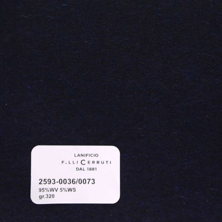 2593-0036-0073 Cerruti Lanificio - Vải Suit 100% Wool - Đen Trơn